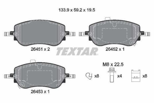 Bremseklosser TEXTAR 2645101 Bremseklosser TEXTAR 2645101