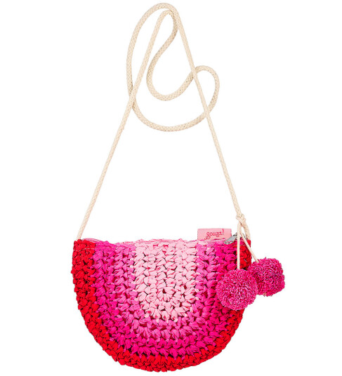 Souza! Skulderveske Med Strå Med Hengende Pomponger, Alies Rosa
