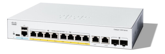 Cisco Catalyst 1200-8P-E-2G - Switch - L3 - Smart - 8 X 10/100/1000 (Poe+) + 2 X Kombo Gigabit Sfp/Rj-45 - Rackmonterbar - Poe+ (67 W)