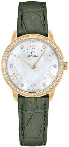 Omega Dameklokke 434.58.30.60.55.002 De Ville Prestige Hvit/Lær Ø30
