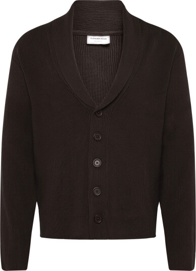 Lindbergh Rib Shawl Collar Cardigan Brown XL