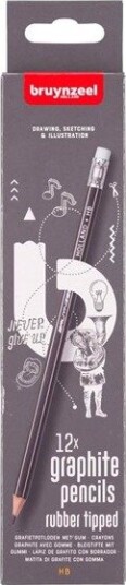 Bruynzeel Teens Hb Graphite Pencil with Eraser Tip Set 12