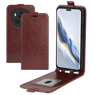 Honor Magic6 Pro Vertikalt Flip-Deksel med Kortlomme Brun