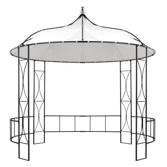 vidaXL Paviljong 300x290 cm hvit rund