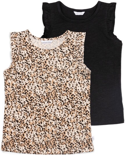Luca &  Lola Montena Topp 2-pack Leopard/Black 110-116