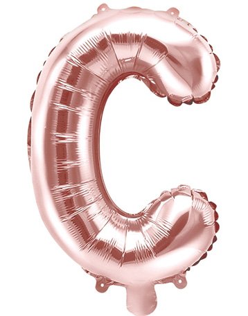 Bokstaven C Rosegullfarget 35 cm Liten Folieballong