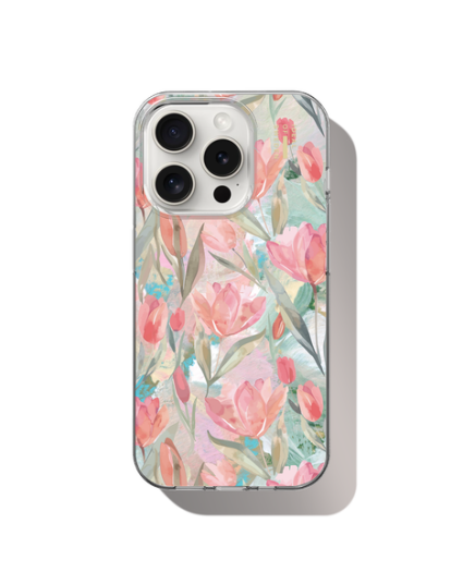 Ideal Of Sweden Clear MagSafe Case iPhone 15 Pro Tulip Bloom