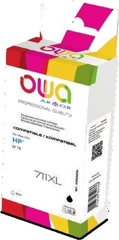 OWA HP 711 svart kompatibel blekkpatron 80 ml K45544OW