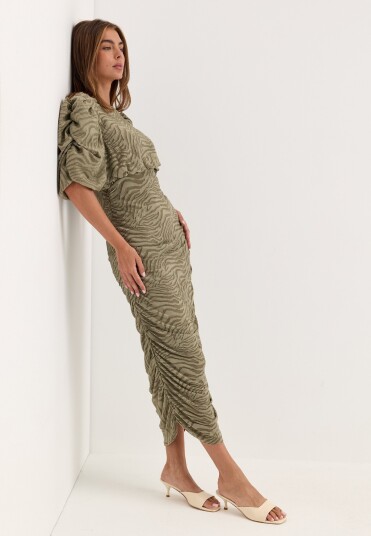Bubbleroom Occasion Ruched Puff Sleeve Dress