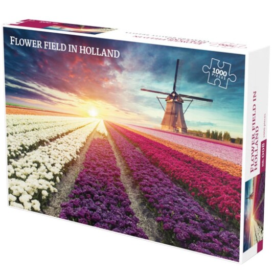 Puslespill 1000 Flower Field In Holland