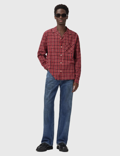 AllSaints Felix Ls Shirt - Red - M AllSaints Felix Ls Shirt - Red - M