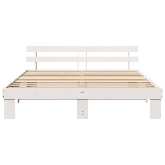  Sengestamme med hodegjerde Hvit 200 x 200 cm Treverk