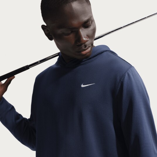 Nike M Velocity Hoodie Blå Golfgenser herre College Navy White Large