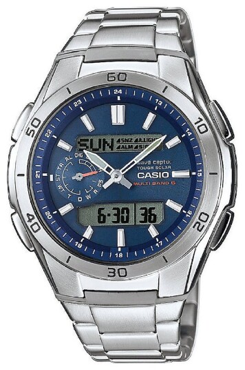 Casio Herreklokke WVA M650D 2AER Radio Controlled Blå/Stål Ø48 mm Casio Herreklokke WVA M650D 2AER Radio Controlled Blå/Stål Ø48 mm