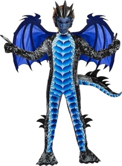 Halloween Dragekostyme til Gutt med Vinger 150 cm