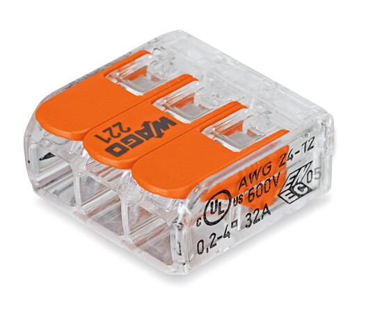 Wago Koblingsklemme 3x0.2-4mm² 32A 1stk