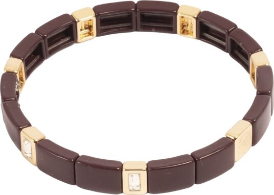 A&C Oslo AS   Enamel Tiles Crystal Line armbånd burgundy/gull krystall