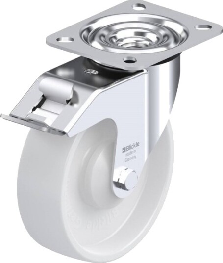Blickle 585513 Le-Po 125Ka-Fi Styrehjul Med Bremse, Hjul Ø125 Mm, Maks. Bæreevne 150 Kg