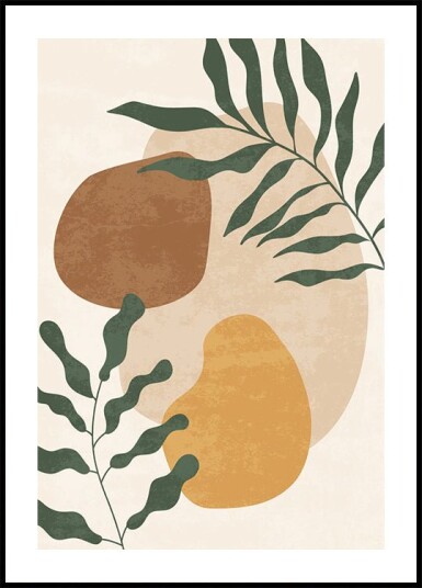 Abstract Shapes and Leaf Plakat Plakat / 100x150cm Abstract Shapes and Leaf Plakat Plakat / 100x150cm