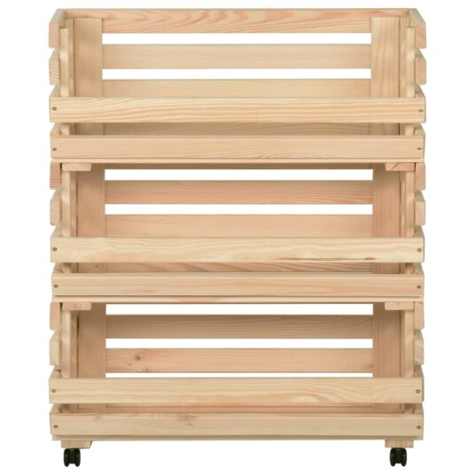 Grønnsakstralle 77x30x80 cm heltre furu Brun Grønnsakstralle 77x30x80 cm heltre furu Brun