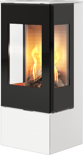 Rais Nexo 100 hvit gasspeis med sideglass og glassdør