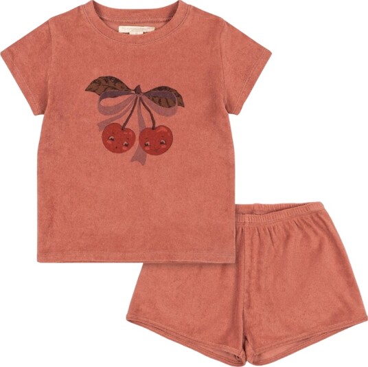 Konges Sløjd Shorts Sett Frotté Itty Canyon Rose Konges Sløjd 3 år 98 Shorts Rød