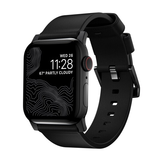 Nomad Apple Watch 42/44/SE/45/49mm Modern Horween Band Rem - Black / Black Hardware Nomad Apple Watch 42/44/SE/45/49mm Modern Horween Band Rem - Black / Black Hardware
