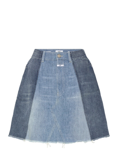 Closed Women Denim Patchwork Skirt Mid Blue Blue 29