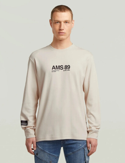 G-Star Ams 89 L\S R T - Beige - L