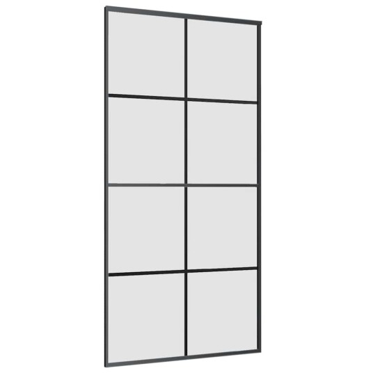 vidaXL Skyvedør med monteringssett svart 102,5x205 cm ESG-glass