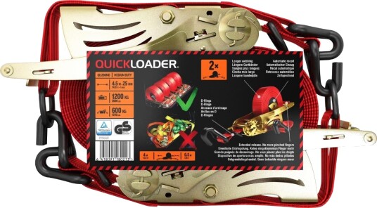 LASTESTROPP 1,2T 4,5m 2pk (4/36) QUICKLOADER RETRACTABLE EN 12195 2âą LASTESTROPP 1,2T 4,5m 2pk (4/36) QUICKLOADER RETRACTABLE EN 12195 2âą