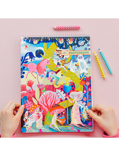 Eeboo Sketchbook - Magical Creatures - Multi/patterned - ONE SIZE