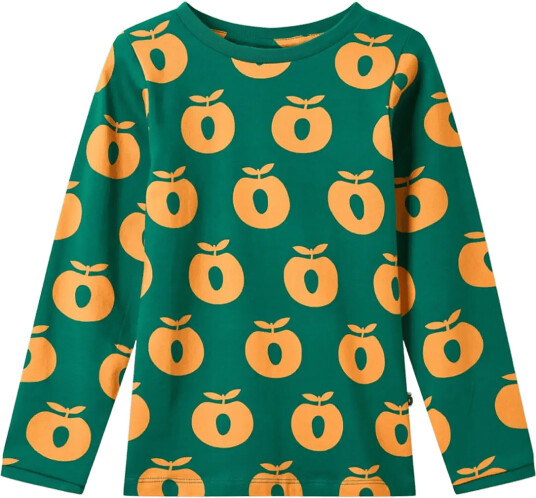 Småfolk Elstar Long Sleeved Top With Apples Green 104 110