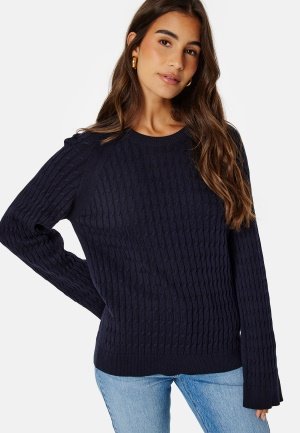 GANT Cable Knit C-Neck EVENING BLUE XL