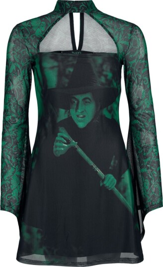 Killstar Goth Kort kjole Wizard Of Oz Truly Wicked Mini Dress XS til 4XL Damer svart grønn