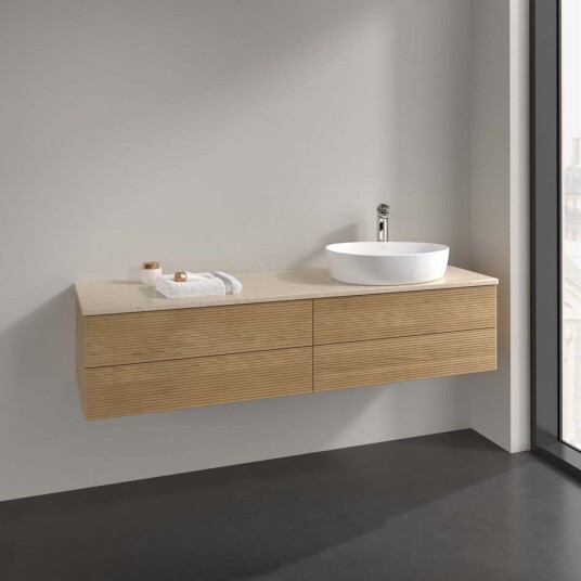 Villeroy & Boch Antao Servantskap med 4 skuffer 160x50x36 cm u/lys Eik/Crème