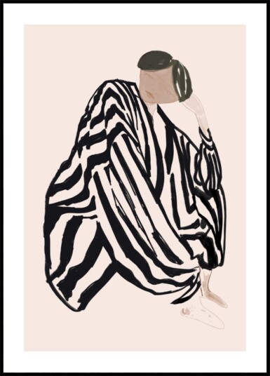 Pensive Striped Figure Plakat / 40x50