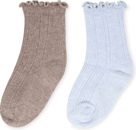 Mango 2 Pack Ribbed Socks LT PASTEL BLUE 104