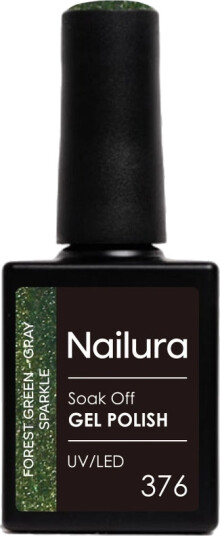 Nailura Gel Polish 10 ml 376 Forest Green Gray Sparkle