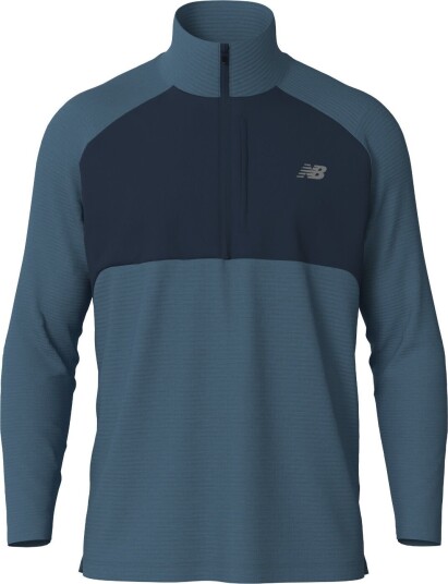 New Balance Men's Athletics Heat Grid 1/2 Zip Heather Blue S
