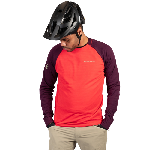 Endura Singletrack Fleece sykkeltrøye Aubergine Endura Singletrack Fleece sykkeltrøye Aubergine