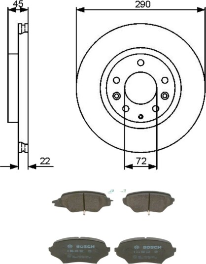 Bremseskiver og -klosser BOSCH BSH3405N0336
