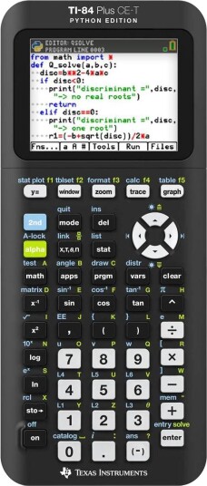 Texas Instruments TI-84 Plus CE-T, Desktop, Graftegning, Flash, Batteri, Sort