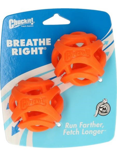 Chuckit Breathe Right Fetch Ball Medium 6.5Cm 2 Chuckit Breathe Right Fetch Ball Medium 6.5Cm 2