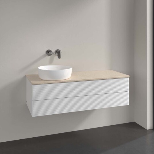 Villeroy & Boch Antao Servantskap med 2 skuffer 120x50x36 cm m/lys Hvit Blank/Crème Villeroy & Boch Antao Servantskap med 2 skuffer 120x50x36 cm m/lys Hvit Blank/Crème