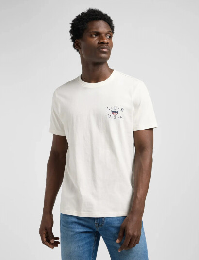 Lee Jeans Essential Graphic Tee - Cream - S