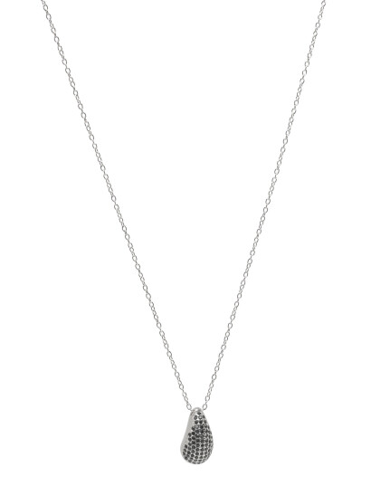Bud to rose Drop Crystal Neckalce Black/Gold   Silver   ONE SIZE