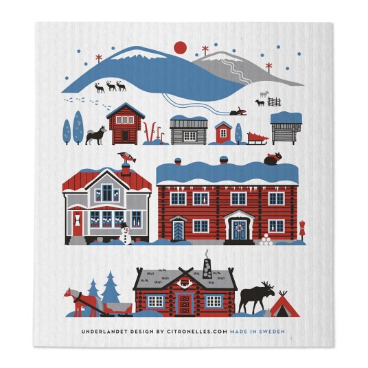 Citronelles Scandinavian Mountains oppvaskklut 20x18 cm winter