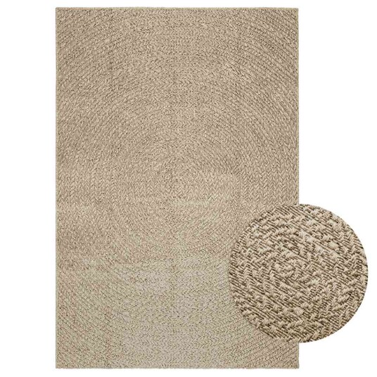 Teppe ZIZUR beige 140x200cm jute-utseende innendørs og utendørs 8721102837234 Teppe ZIZUR beige 140x200cm jute-utseende innendørs og utendørs 8721102837234