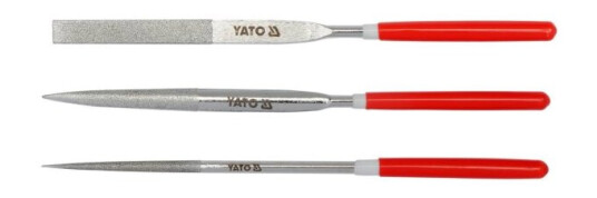 Yato Yt-6150 Sats Med Filer Klämmapp Halvrund Fil Rund Fil Metall Kolstål Polyvinylklorid  Pvc  Röd